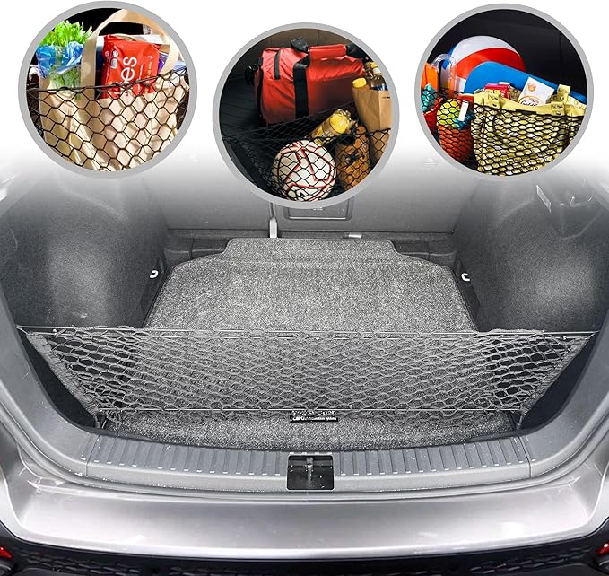 Envelope Style Automotive Elastic Trunk Mesh Cargo Net for Volkswagen Taos S SE SEL 2021-2025 - Premium Trunk Organizer and Storage - Luggage Net for SUV - Best Car Organizer for Volkswagen Taos