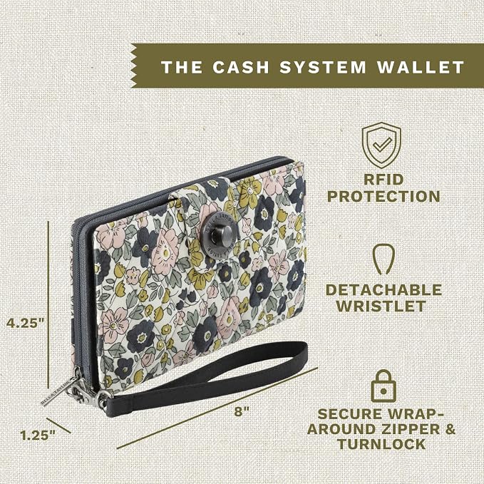 Bella Taylor Cash System Wallet for Envelope Budgeting - RFID Protected - Cash Stuffing Wallet with Detachable Wristlet