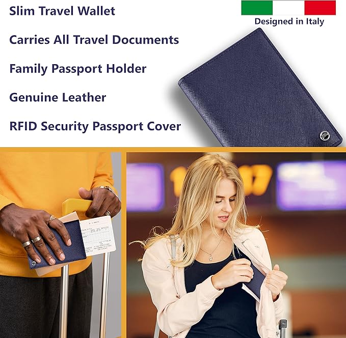 2 Passport Holder - Travel Essentials, RFID Blocking Wallet Credit Card Organiser, Plain Accessories Slim Cover For Men & Women | Travel Essentials, RFID Blocking, Wallet, Accessories, Slim Cover