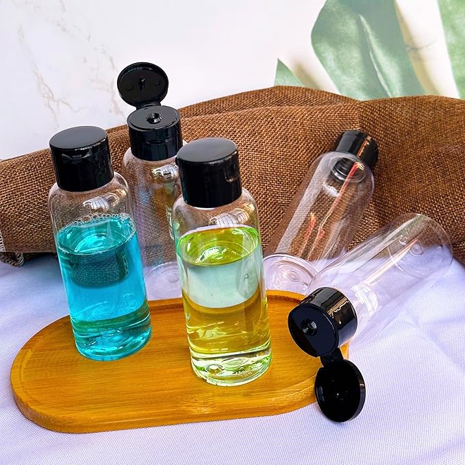 DNSEN 5 Pack 3.4 oz Travel Size Bottles for Toiletries TSA Approved Leak Proof Empty Refillable Liquid Containers with Labels