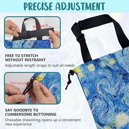 Car Garbage Bag Starry Night Hanging Canvas Car Trash Bag Waterproof Drawstring Car Back Seat Organizer for Car Back Front Seat Console with Adjustable Buckle