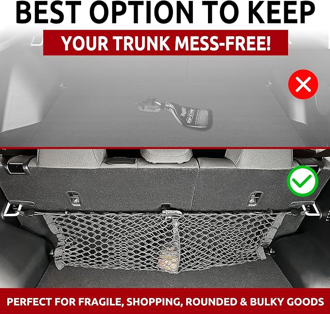 Envelope Style Trunk Mesh Cargo Net for Kia Seltos S LX EX SX 2021-2025 - Car Accessories - Premium Trunk Organizers and Storage - Cargo Net for SUV - Vehicle Carrier Organizer for Kia Seltos