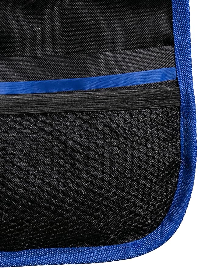 Handy Laundry Back Of Seat Car Organizer For Kids and Family. Storage pocket for Tablet plus five additional pockets to hold children travel accessories like sippy cups, bottles, toys, snacks.
