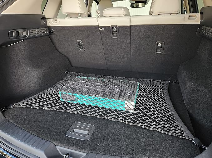 Floor Style Automotive Elastic Trunk Mesh Cargo Net for Mazda CX5 S Carbon Premium Turbo 2023-2025 - Premium Trunk Organizer and Storage - Luggage Net for Crossover - Car Organizer for Mazda CX5