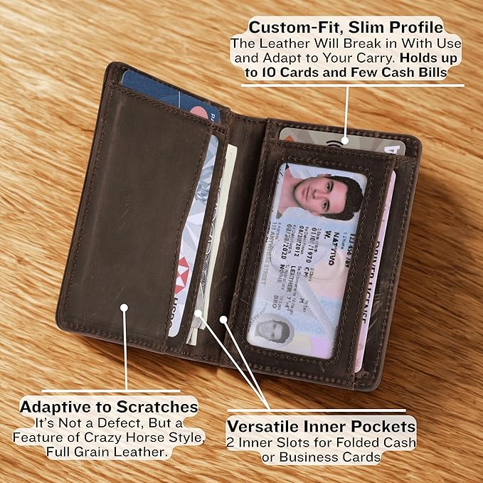 RFID Blocking Slim Wallet for Men | Thin Bifold Credit Card Holder Wallet | Mens Wallet Slim Business Card Case | Minimalist Front Pocket wallet with Gift Box