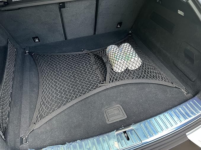 Floor Style Automotive Elastic Trunk Mesh Cargo Net for Porsche Cayenne 2019-2025 - Premium Trunk Organizers and Storage - Luggage Net for Crossover - Best Car Organizer for Porsche Cayenne Coupe
