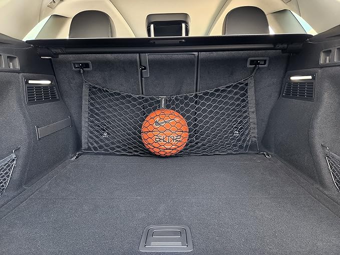 Back Seat Style Automotive Elastic Trunk Mesh Cargo Net for Audi Q5 2018-2025 - Premium Trunk Organizers and Storage - Luggage Net for Crossover - Best Car Organizer for Audi Q5