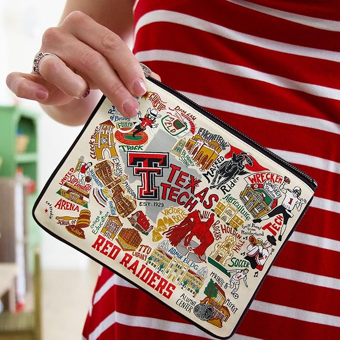 catstudio Texas Tech University Collegiate Zipper Pouch Purse | Holds Your Phone, Coins, Pencils, Makeup, Dog Treats, & Tech Tools