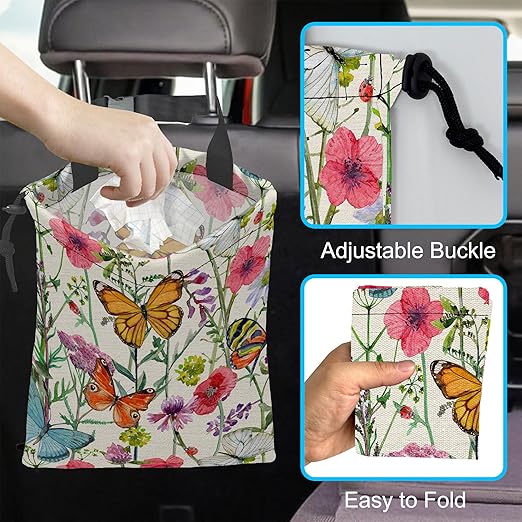 Car Trash Can Waterproof Garbage Bag Hanging for Car Back Seat