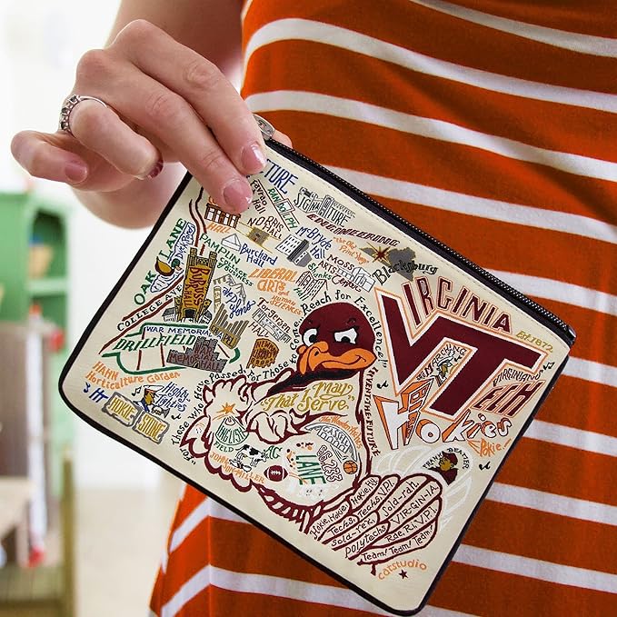 catstudio Virginia Tech Collegiate Zipper Pouch Purse | Holds Your Phone, Coins, Makeup & Tech Tools
