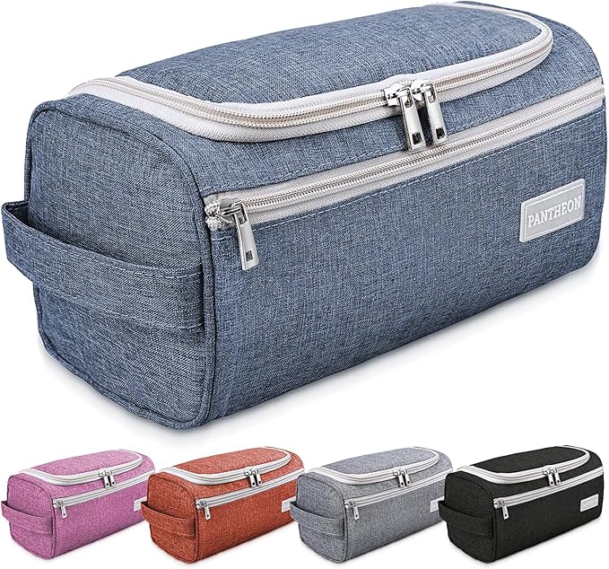Travel Hanging Toiletry Bag, Lightweight Travel Makeup Organizer for Women and Man, Waterproof Cosmetic Makeup Bag Organizer with Hanging Hook for Accessories,Essentials, Toiletries (Dark Blue)