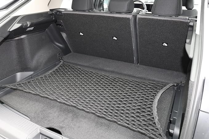 Floor Style Automotive Elastic Trunk Mesh Cargo Net for Nissan Ariya 2023-2025 - Premium Trunk Organizer and Storage - Luggage Net for Crossover - Best Car Organizer for Nissan Ariya