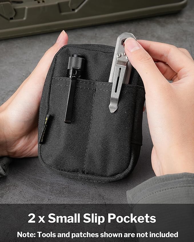 VIPERADE VE31 Small EDC Pouch, Men's Pocket Organizer, Small EDC Organizer Multitool Pouch for Camping/Hiking/Bushcraft (Black)