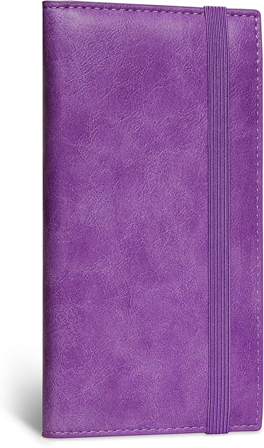 Zreal Checkbook Cover for Men & Women, Premium Vegan Leather Checkbook Holder for Top & Side Tear Duplicate Checks with RFID Blocking (Lavender)