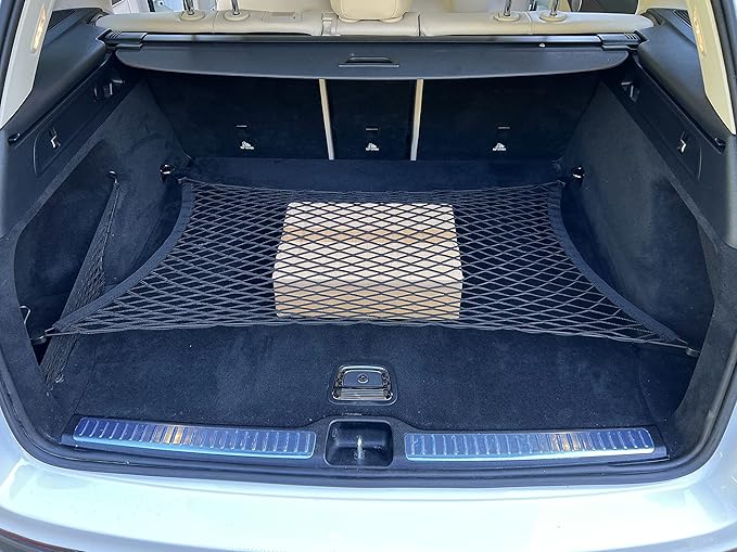 Floor Style Automotive Elastic Trunk Mesh Cargo Net for Mercedes-Benz GLC 2016-2025 - Premium Trunk Organizers and Storage - Luggage Net for SUV- Best Car Organizer for Mercedes-Benz GLC