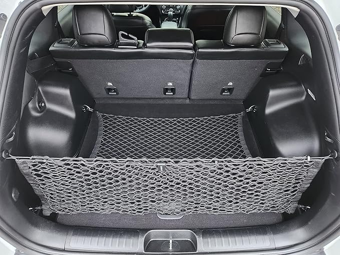 Floor+ Envelope Style Elastic Trunk Mesh Cargo Net for Jeep Cherokee Latitude Trailhawk 2019-2024 - Premium Trunk Organizers and Storage - Luggage Net for SUV - Car Organizer for Jeep Cherokee