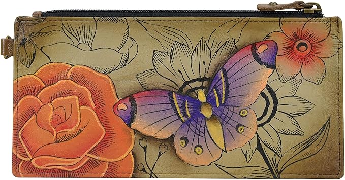 Anna by Anuschka Women's Hand Painted Genuine Leather Organizer Wallet | Hand Painted