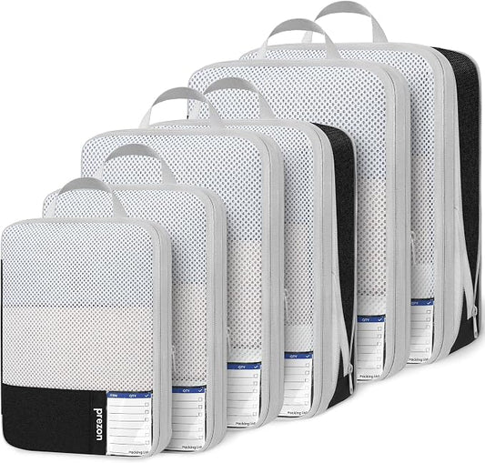 Compression Packing Cubes for Travel, Lightweight Vacation Travel Essentials, Travel Accessories for Suitcase Organizer Bags Set, Durable Luggage Organizer