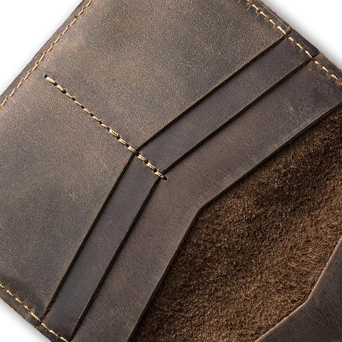 PEGAI Personalized Leather, Passport Holder For Travel | Handmade Passport Wallet Cover Case | Travel Document Holder, Passport Cover for Men, Women, and Family | Pike (Chestnut Brown)