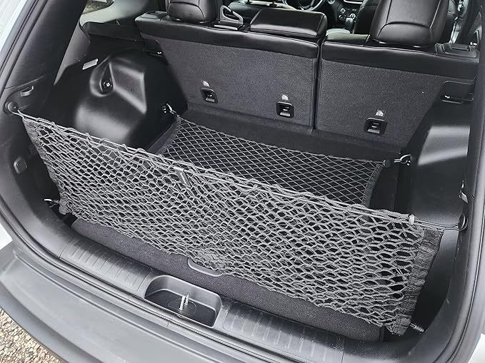 Floor+ Envelope Style Elastic Trunk Mesh Cargo Net for Jeep Cherokee Latitude Trailhawk 2019-2024 - Premium Trunk Organizers and Storage - Luggage Net for SUV - Car Organizer for Jeep Cherokee