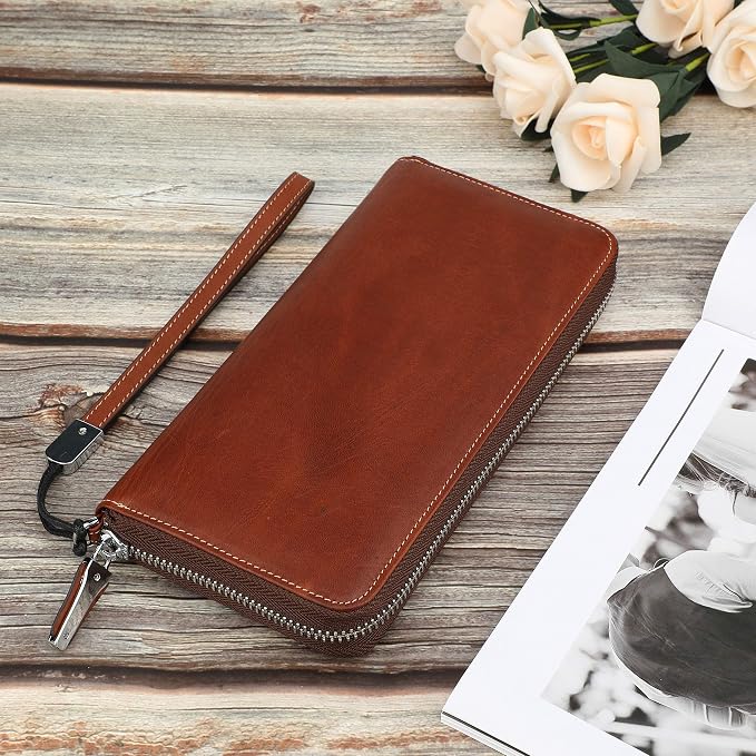 Lavemi Small Compact Women Wallet RFID Blocking Genuine Leather Bifold Purse with ID Windows