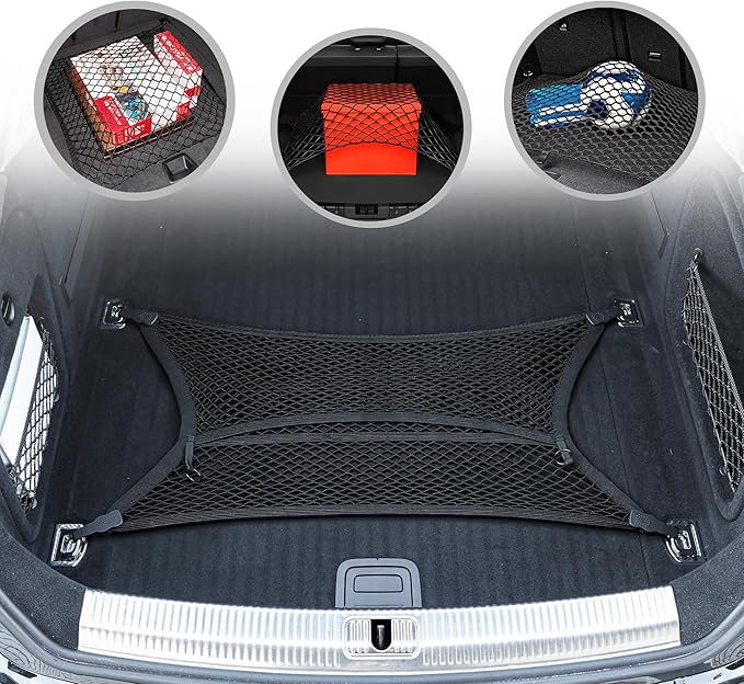 Floor Style Automotive Elastic Trunk Mesh Cargo Net for Audi A5 (F5) 2018-2025 - Premium Trunk Organizer and Storage - Luggage Net for Coupe - Best Car Organizer for Audi A5 Sportback