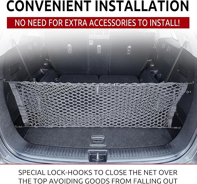 Envelope Style Automotive Elastic Trunk Mesh Cargo Net for Kia Sorento 2014-2025 - Premium Trunk Organizer and Storage - Luggage Net for SUV - Best Car Organizer for Kia Sorento