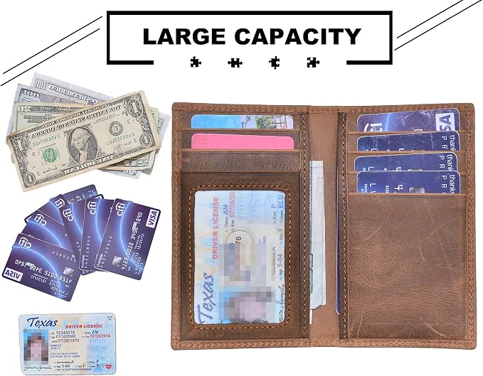 Slim Thin ID/Credit Card Holder RFID Genuine Leather Bifold Front Pocket Wallet