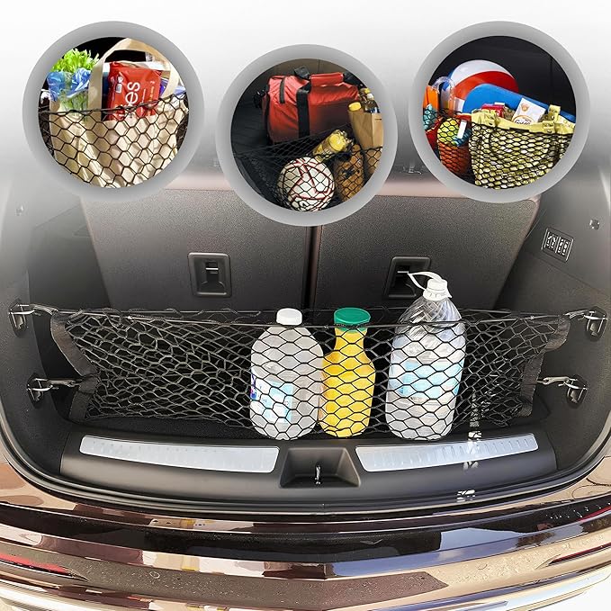 Envelope Style Automotive Elastic Trunk Mesh Cargo Net for Cadillac XT6 2020-2025, 2026 - Premium Trunk Organizers and Storage - Luggage Net for SUV