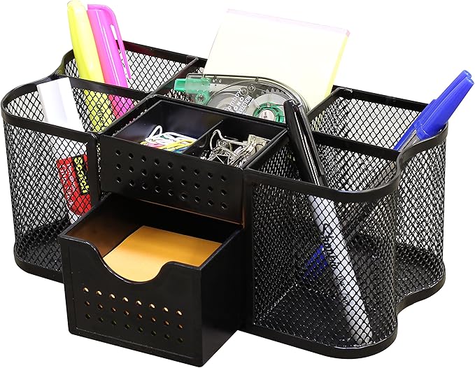 Deco Brothers Desk Organizers Pen Holder Office Caddy Storage, Black