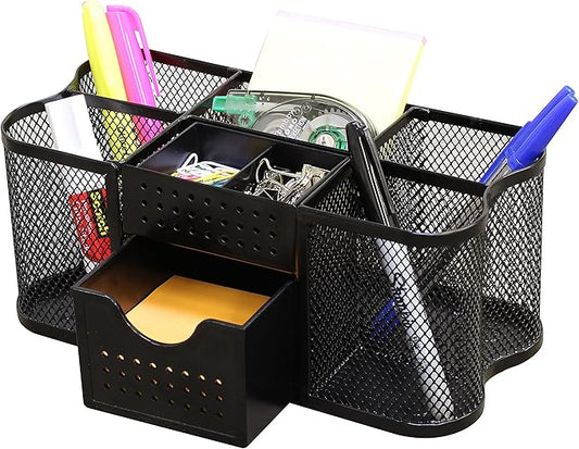 Deco Brothers Desk Organizers Pen Holder Office Caddy Storage, Black