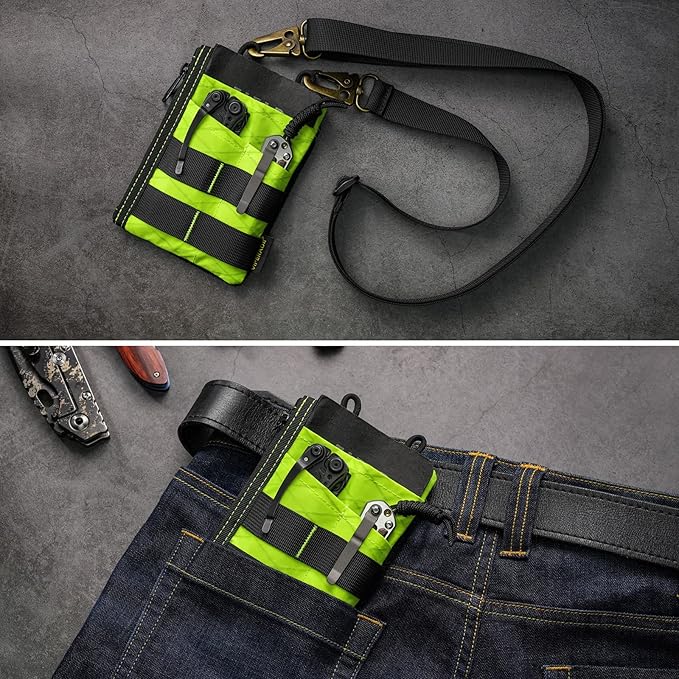 VIPERADE VE18 EDC Pouch, Pocket Organizer for Men, EDC Pocket Organizer, 3 Slots with 2 Zipper Pockets, Multitool Pouch