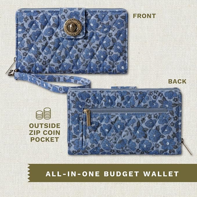 Bella Taylor Cash System Wallet for Envelope Budgeting - RFID Protected - Cash Stuffing Wallet with Detachable Wristlet