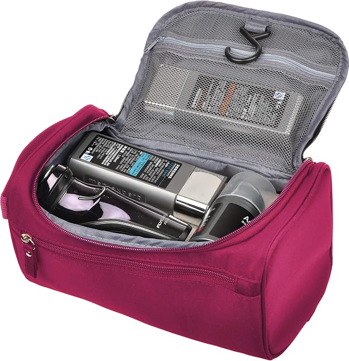 Vercord Mens Toiletry Bag Wash Travel Small Shaving Dop Kit Shower Bathroom Ditty Hygiene Bag Burgundy