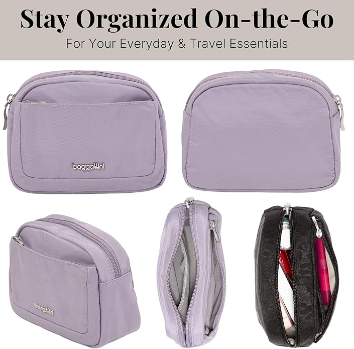Baggallini Women's Pocket Cosmetic - Lightweight Bag - Travel Essentials Makeup Organizer