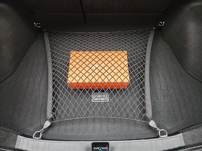 Floor Style Automotive Elastic Trunk Mesh Cargo Net for Toyota Prius 2023-2025 - Premium Trunk Organizer and Storage - Luggage Net for Sedan - Best Car Organizer for Toyota Prius (XW60)