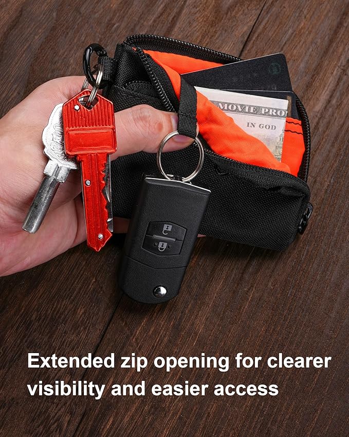 VIPERADE VE37 Mini EDC Pouch – Coin Purse for Men, Slim Zipper Wallet, EDC Gear Organizer, MOLLE Webbing Designed for VAB2 Clip-On Belt/Backpack Attachment, Everyday Carry Tactical Bag
