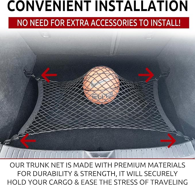 Floor Style Automotive Elastic Trunk Mesh Cargo Net for Mazda CX-30 2020-2025 - Premium Trunk Organizers and Storage - Luggage Net for Crossover - Best Car Organizer for Mazda CX30