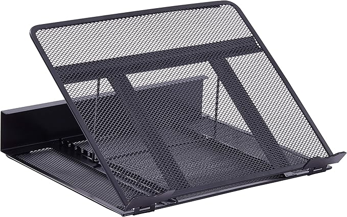 Lorell, LLR80620, Mesh Laptop Stand, 1 Each, Black