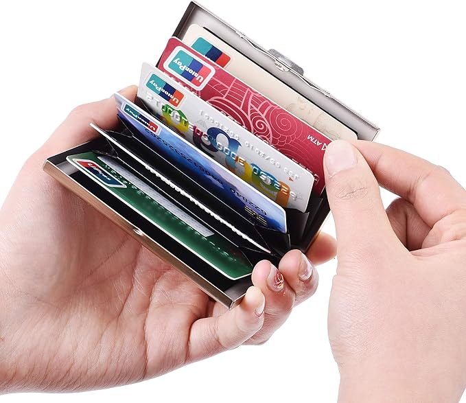 BONSYL® Credit Card Holder, RFID Blocking Slim Metal Credit Card Wallet, with Card Slots, for Women and Men. | RFID Blocking, Slim, 6 Card Slots