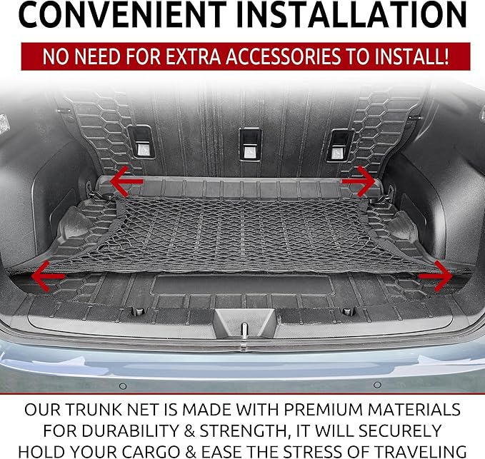 Floor Style Automotive Elastic Trunk Mesh Cargo Net for Subaru Crosstrek 2021-2024 - Premium Trunk Organizer and Storage - Luggage Net for Crossover - Car Organizer for Subaru Crosstrek