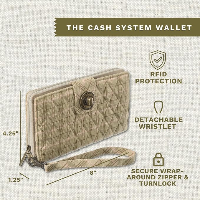 Bella Taylor Cash System Wallet for Envelope Budgeting - RFID Protected - Cash Stuffing Wallet with Detachable Wristlet