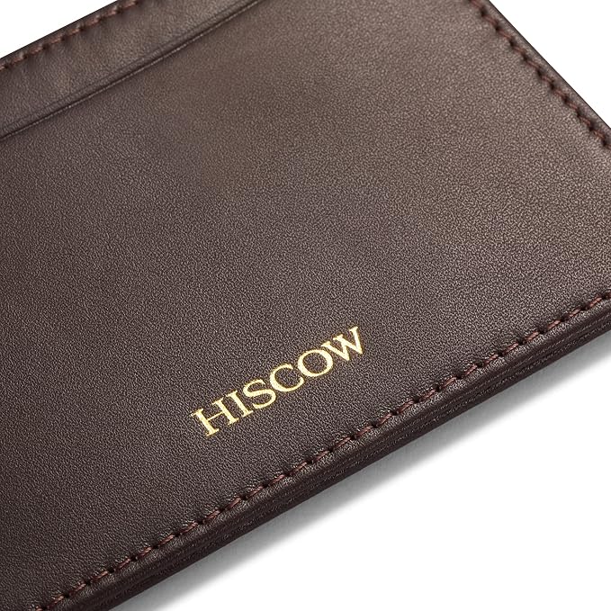Leather Thin Card Holder, Slim ID Case Small Credit Card Wallet for Men & Women (Coffee)
