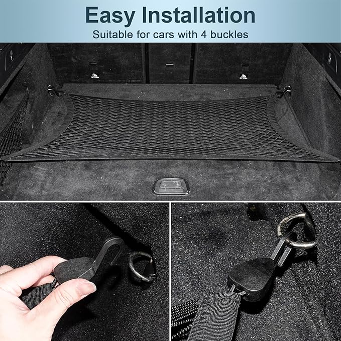 Cargo Net for SUV Car Trunk Net Organizer with ABS Hook Elastic Storage Mesh Nets 31.5 x23.6 inches Stretch to 70.8 x 47.2 inches for Pickup Trucks Tailgate Netting Accessories