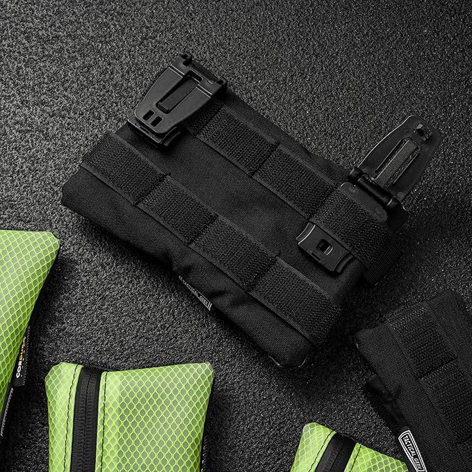 TACTICAL_GEEK Storage A5 EDC Storage Pouch Set, Multi-Purpose Molle EDC Gadget Pouch, Multi-Functional Utility Small Tool Pocket,Organiser Divider Small Pouch Organizer for Daily Carry (Lime Green)