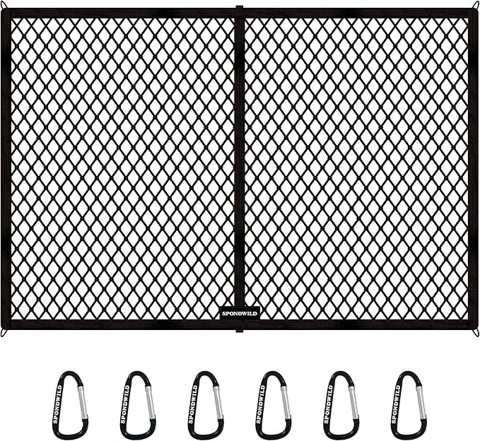 Stretchable Cargo Net with Hooks - Adjustable Elastic Trunk and Truck Bed Storage Organizer for Cars and Trucks, Ideal for Securing Light Loads, Easy to Install,6' x 4'