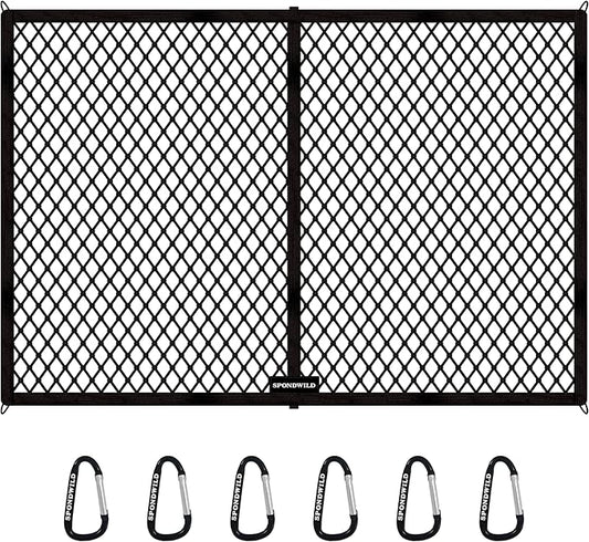 Stretchable Cargo Net with Hooks - Adjustable Elastic Trunk and Truck Bed Storage Organizer for Cars and Trucks, Ideal for Securing Light Loads, Easy to Install,6' x 4'