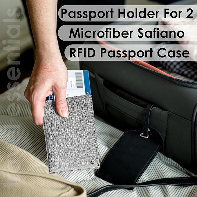 2 Passport Holder - Travel Essentials, RFID Blocking Wallet Credit Card Organiser, Plain Accessories Slim Cover For Men & Women | Travel Essentials, RFID Blocking, Wallet, Accessories, Slim Cover