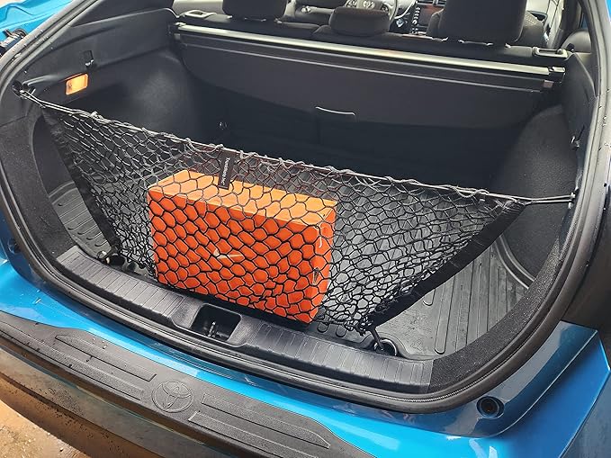 Envelope Style Automotive Elastic Trunk Mesh Cargo Net for Toyota Prius 2016-2024 - Premium Trunk Organizer and Storage - Luggage Net for Sedan - Best Car Organizer for Toyota Prius (XW50)