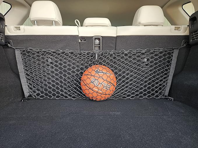 Back Seat Style Automotive Elastic Trunk Mesh Cargo Net for Mazda CX5 S Carbon Premium Turbo 2023-2026 -Premium Trunk Organizer and Storage - Luggage Net for Crossover - Car Organizer for Mazda CX5
